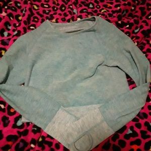 Blue long sleevecrop top Victoria secret